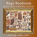 PaperArtsy Printed Tissue - Mags Woodcock Rusty Bits [PT17]