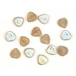 9mm Pendant Leaf Beads - Matte Light Smokey Topaz AB