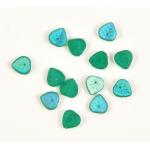 9mm Pendant Leaf Beads - Matte Medium Emerald AB