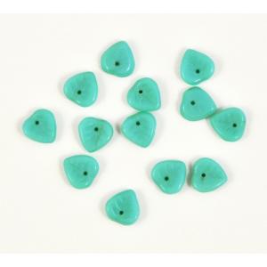 9mm Pendant Leaf Beads - Moonstone Aqua