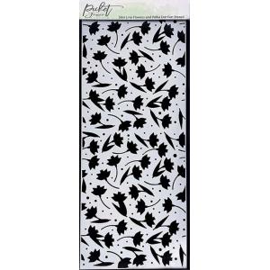 Picket Fence Studios Stencil - Slim Line Flowers and Polka Dot Fun [SC-282]