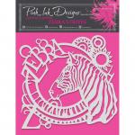 Pink Ink Designs 8" x 8" Stencil - Zebra Stripes [PINKST006]