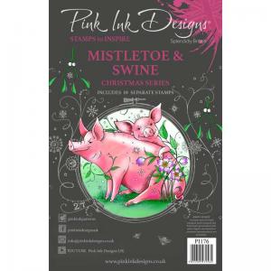 Pink Ink Designs Clear Stamp Set - Mistletoe & Swine [PI176]