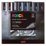 POSCA Paint Pens PC-5M - Set Of 8 Monotone Colors [PX302976000]