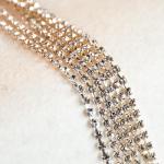 Preciosa Rhinestone Chain - Silver Chain / Clear Crystal (SS12) Rhinestones