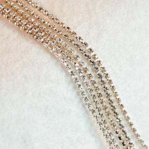 Preciosa Rhinestone Chain - Silver Chain / Clear Crystal (SS6.5) Rhinestones