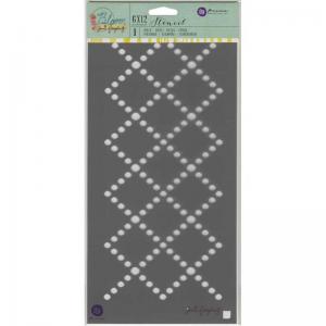 Prima 6" x 12" Bloom Stencil - Criss Cross [980412]