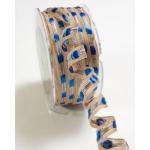 3/8" Solid/Woven Wired Ribbon (3 Yards) - [QG02] Champagne/Blue