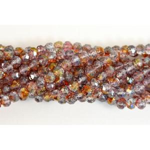 5/6mm Rosebud Firepolish Beads - [91001] Luster Pink/Crystal