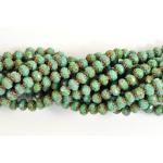 5/6mm Rosebud Firepolish Beads - [T6313] Opaque Turqouise Picasso