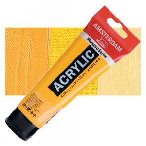 Royal Talens Amsterdam Acrylic Paint - LARGE 120ml Tube - Azo Yellow Deep [270]