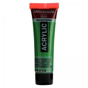 Royal Talens Amsterdam Acrylic Paint - 20ml Tube - Permanent Green Light [618]