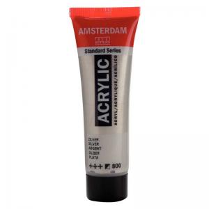 Royal Talens Amsterdam Acrylic Paint - 20ml Tube - Silver [800]