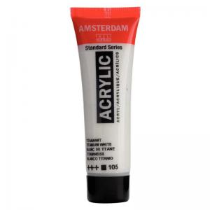 Royal Talens Amsterdam Acrylic Paint - 20ml Tube - Titanium White [105]