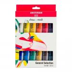 Royal Talens Amsterdam Acrylic Paint - Set Of 12 General Selection - 20ml Tubes [17820412]