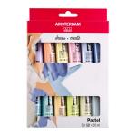 Royal Talens Amsterdam Acrylic Paint - Set Of 12 Pastel - 20ml Tubes [17820512]