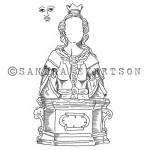 RubberMoon Sandra Evertson Stamp - St Cecilia Set with Face [SE6018M]