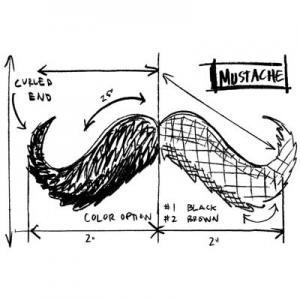 Tim Holtz by Stampers Anonymous Wood Mounted Stamp - [P4-2086] Mustache Sketch