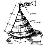 Tim Holtz by Stampers Anonymous Wood Mounted Stamp - [U2-2096] Party Hat Sketch