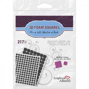 Scrapbook Adhesives 3D Self-Adhesive Foam Squares Variety Pack - Black [01615]