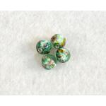6 mm Silver Foil Flower Beads - Light Green [171]
