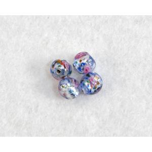 6 mm Silver Foil Fower Beads - Sapphire [3005]