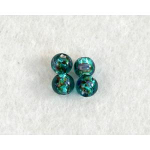 6 mm Silver Foil Flower Beads - Green Emerald [5014]