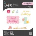 Sizzix 25th Birthday Collection - Letters By Shells Thinlits Dies - Birthday Doodles [667130]