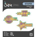 Sizzix 25th Birthday Collection - Seth Apter Thinlits Dies - Word Wafers, Birthday [667132]