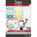 Sizzix Studio - Layered Stencil & Stamp Set - Geometric [666760]