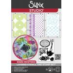 Sizzix Studio - Layered Stencil & Stamp Set - Mark Montano, Stitches [666955]