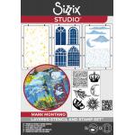 Sizzix Studio - Layered Stencil & Stamp Set - Mark Montano, Weather Wonder [666956]