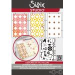 Sizzix Studio - Layered Stencil & Stamp Set - Retro [666759]
