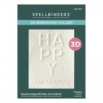 Spellbinders 3D Embossing Folder - Beveled Happy Birthday A2 Cardfront [E3D-092]