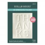 Spellbinders 3D Embossing Folder - Beveled Thanks A2 Cardfront [E3D-091]