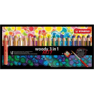 Stabilo Arty Woody 3 in 1 Pencil Wallet of 18
