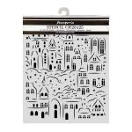 Stamperia 2026 Classic Christmas Collection - Media Stencil - Christmas Village [KSTD217]