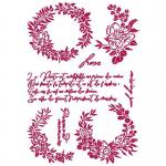 Stamperia 8" x 12" Stencil - Romantic - Journal Garlands Love [KSG461]