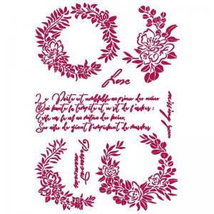 Stamperia 8" x 12" Stencil - Romantic - Journal Garlands Love [KSG461]