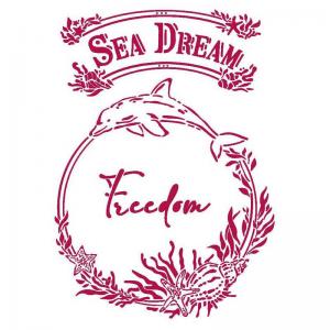 Stamperia 8" x 12" Stencil - Sea Dream - Freedom [KSG462]