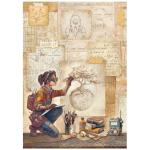 Stamperia A New Beginning Collection - A4 Rice Paper - Drafts & Technical Drawings [DFSA41105]