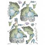 Stamperia A3 Rice Paper - Green Lady [DFSA3073] - ON SALE!