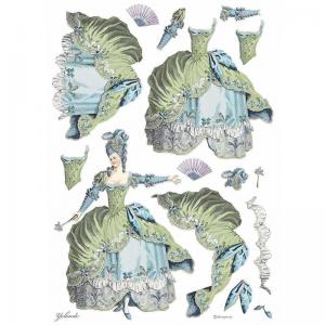 Stamperia A3 Rice Paper - Green Lady [DFSA3073]