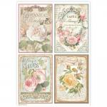 Stamperia A4 Rice Paper - 4 Cards Roses [DFSA4909]