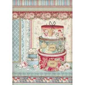 Stamperia A4 Rice Paper - Hat Boxes [DFSA4397]