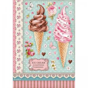 Stamperia A4 Rice Paper - Ice Cream [DFSA4504]