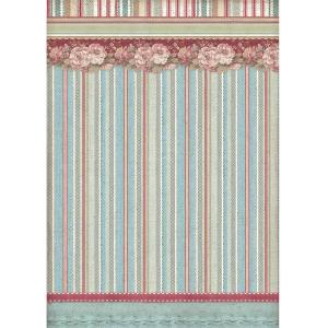 Stamperia A4 Rice Paper - Striped Wallpaper [DFSA4399]
