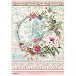 Stamperia A4 Rice Paper - Sweet Winter - Garland [DFSA4729]