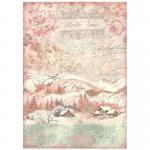Stamperia A4 Rice Paper - Sweet Winter - Time [DFSA4726] - ON SALE!