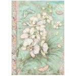 Stamperia A4 Rice Paper - White Orchid [DFSA4848]